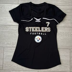 NFL Pittsburgh Steelers Women’s Draft Me Lace up shirt size S 7 Roethlisberger